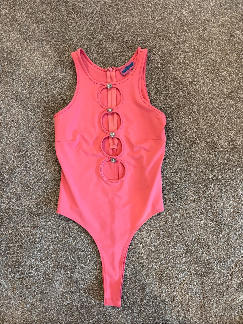 Edikted Hot Pink Ring-Front Bodysuit